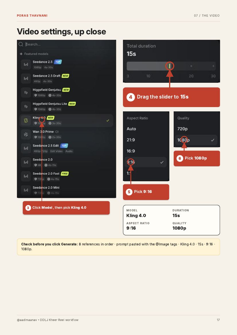 PDF page showing video settings up close